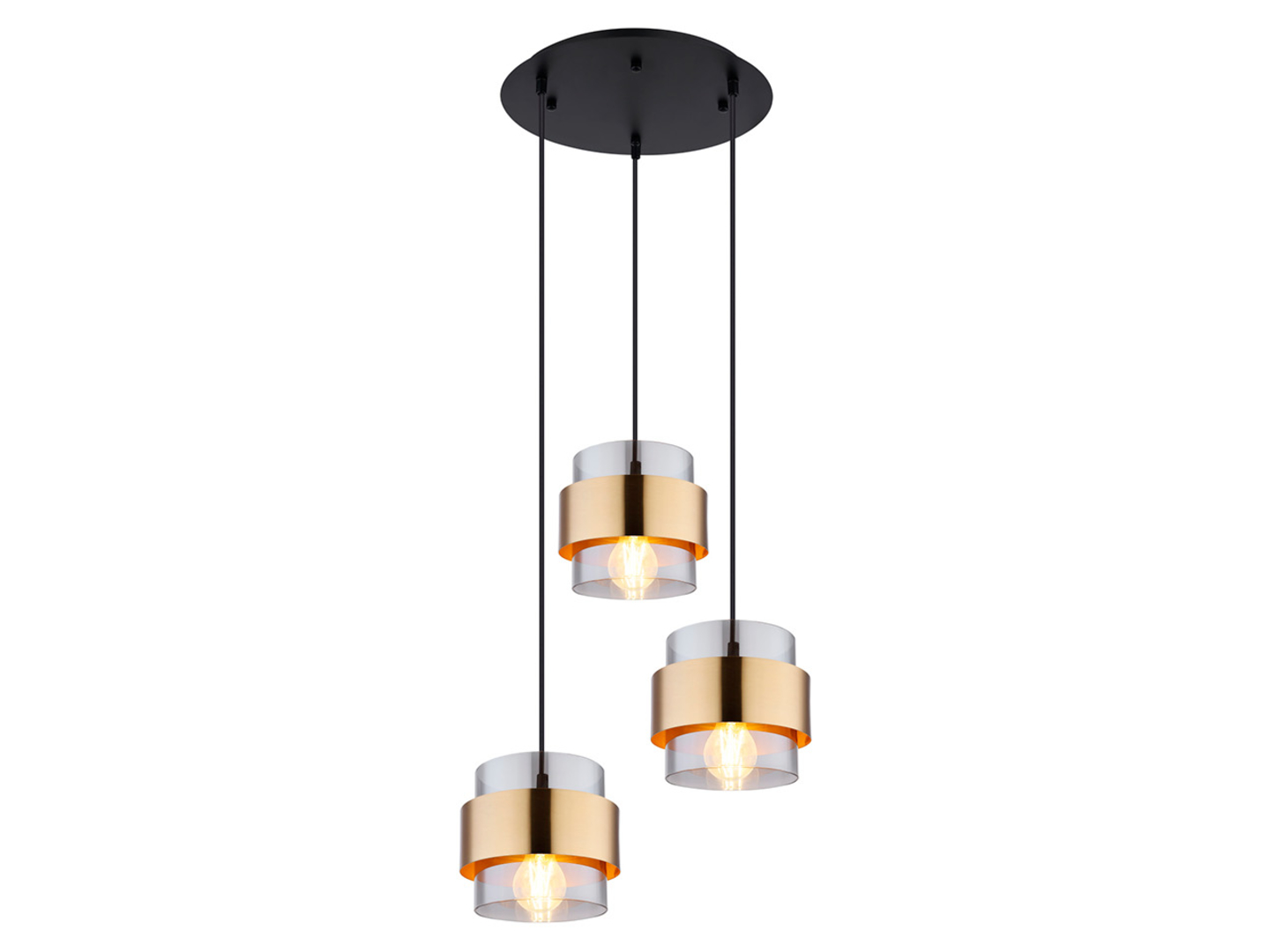 Lampa wisząca Milley metalowa czarno-złota