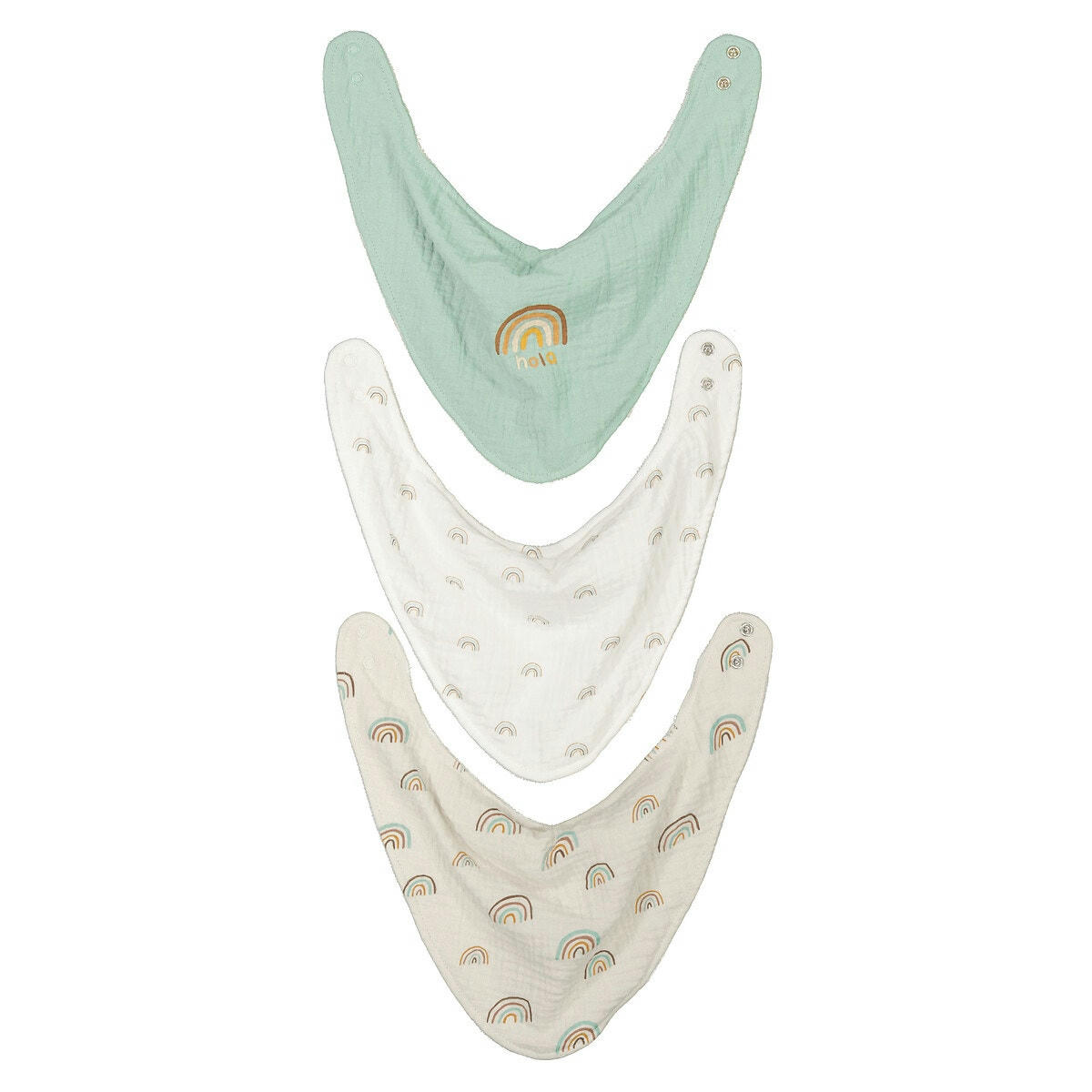 Lot de 3 bavoirs gaze de coton