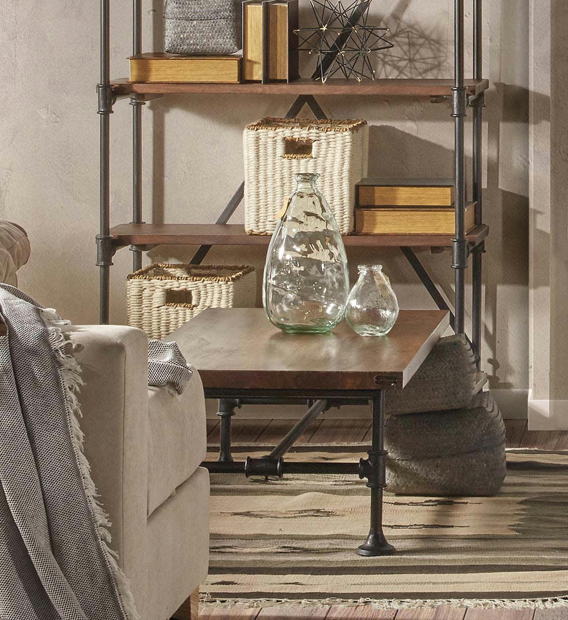 PIPA - Table en bois et fer noir L 120 cm