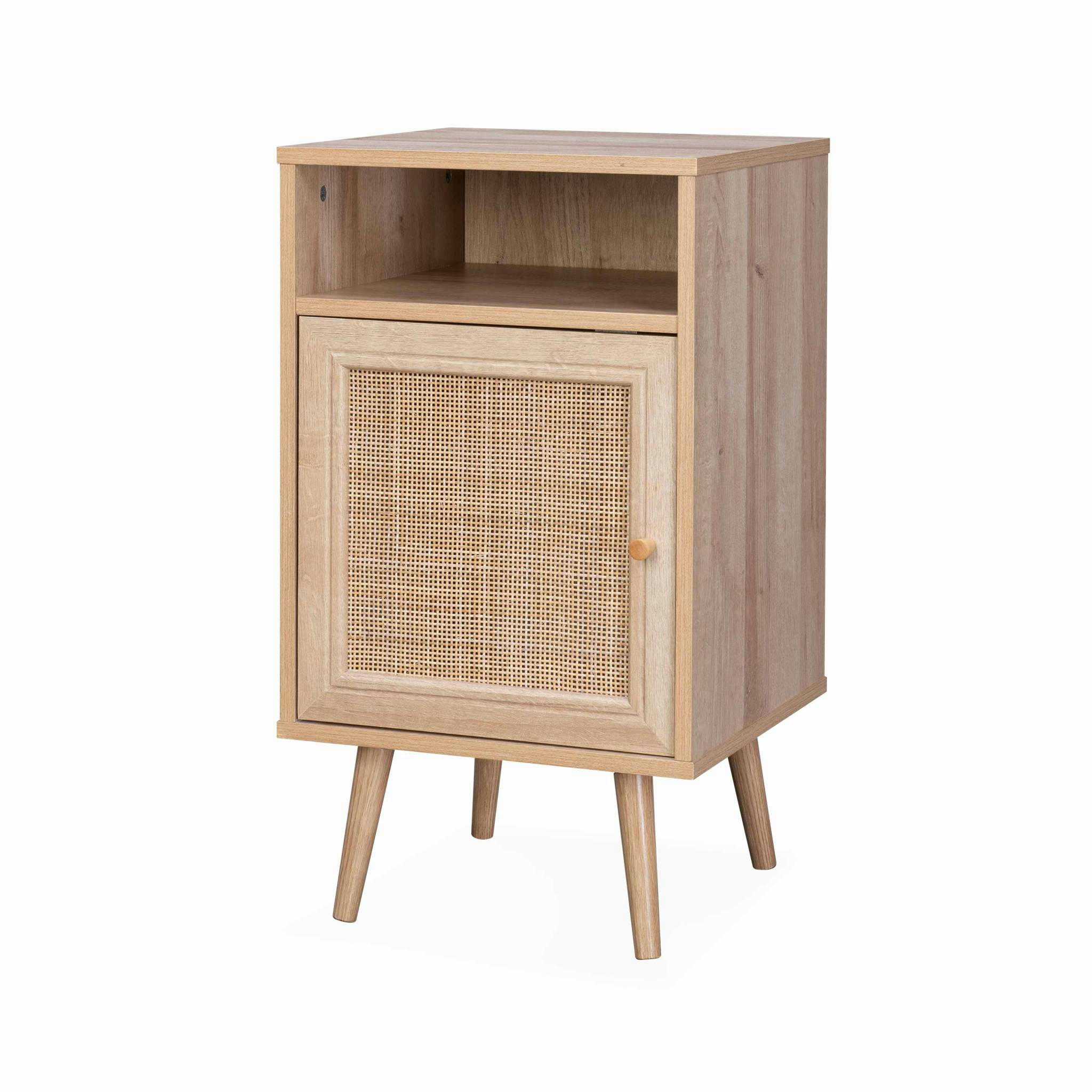 BOHÈME - Table de chevet en cannage