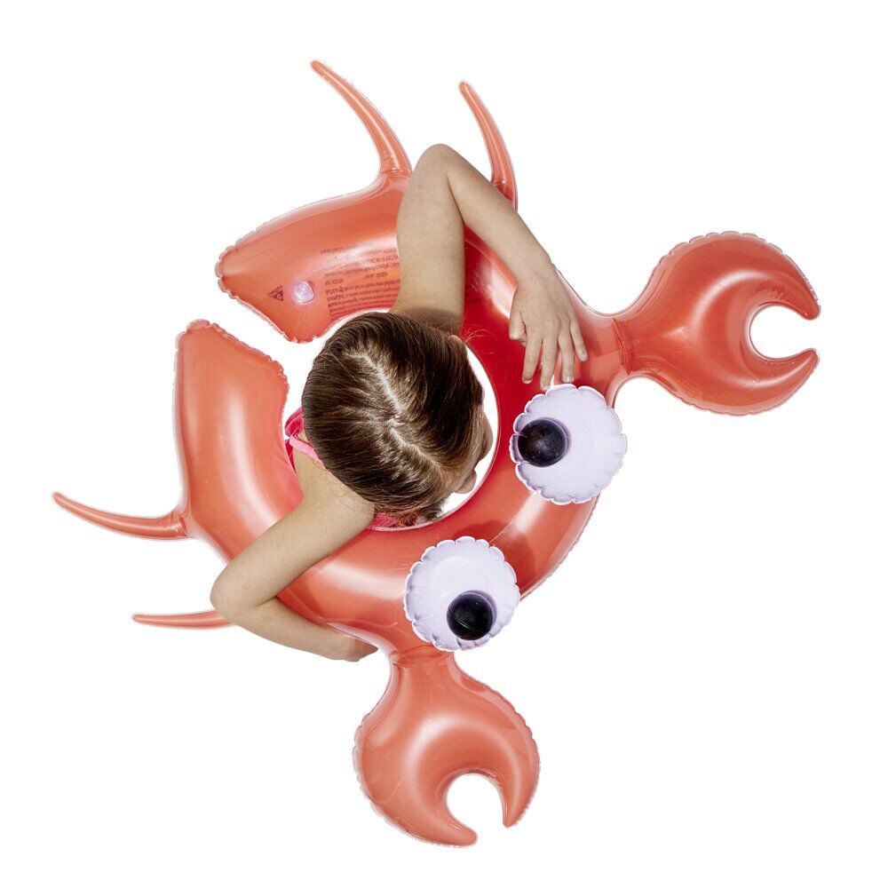 Bouée ronde crabe gros yeux plastique rouge 76x68xH20cm