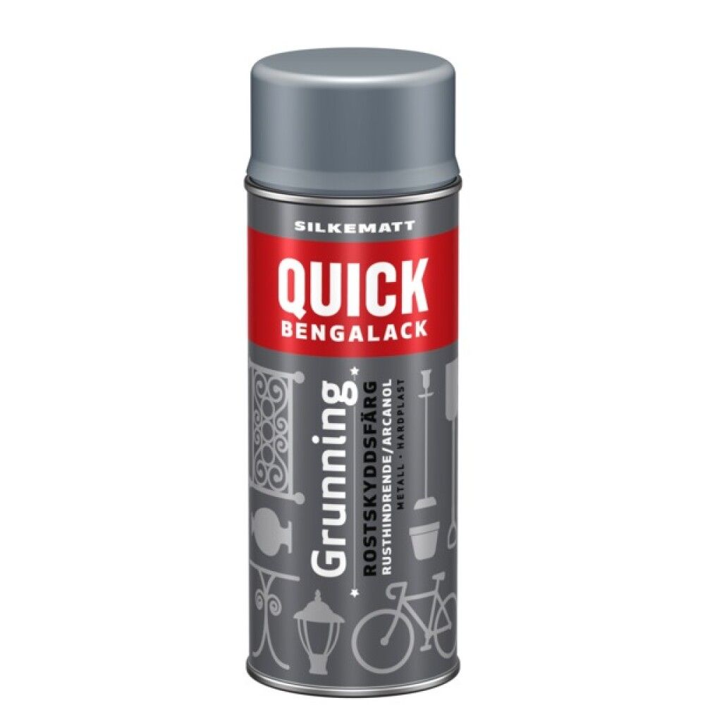 SPRAYMALING QUICK BENGALACK GRUNNING GRÅ SILKMATT 400ML