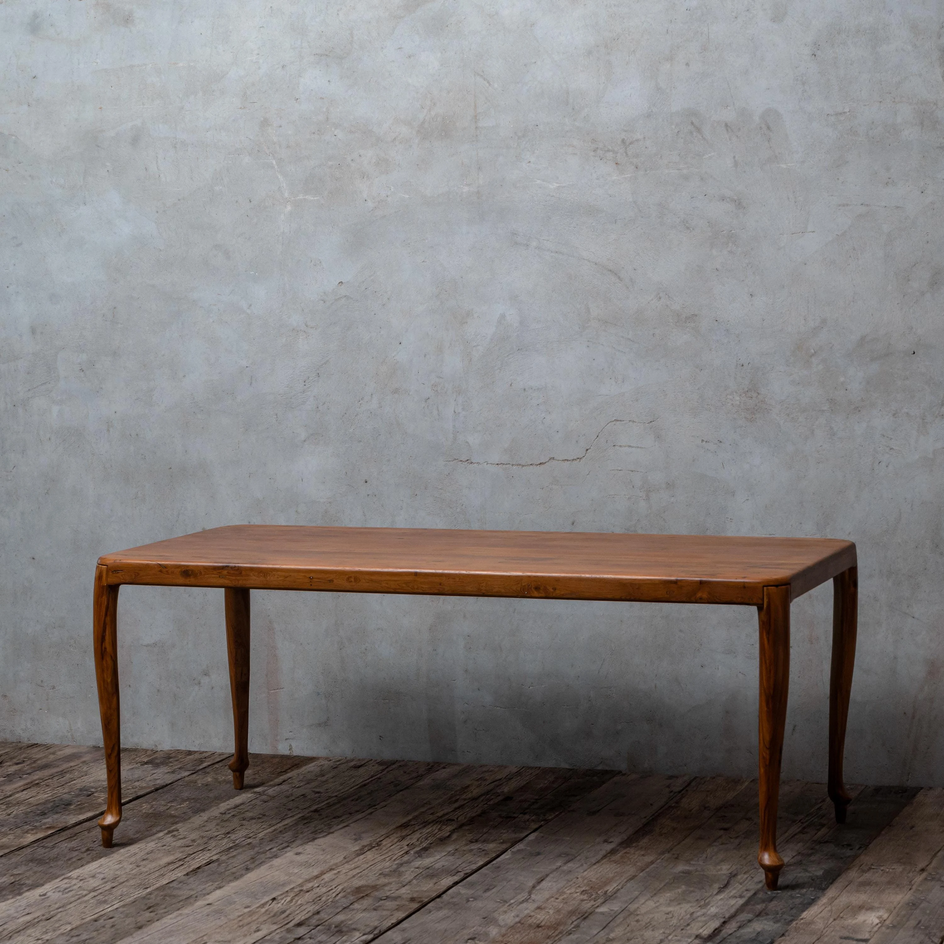 Reclaimed Teak Wood Dining Table: Handmade Minimalist Dining Room Furniture