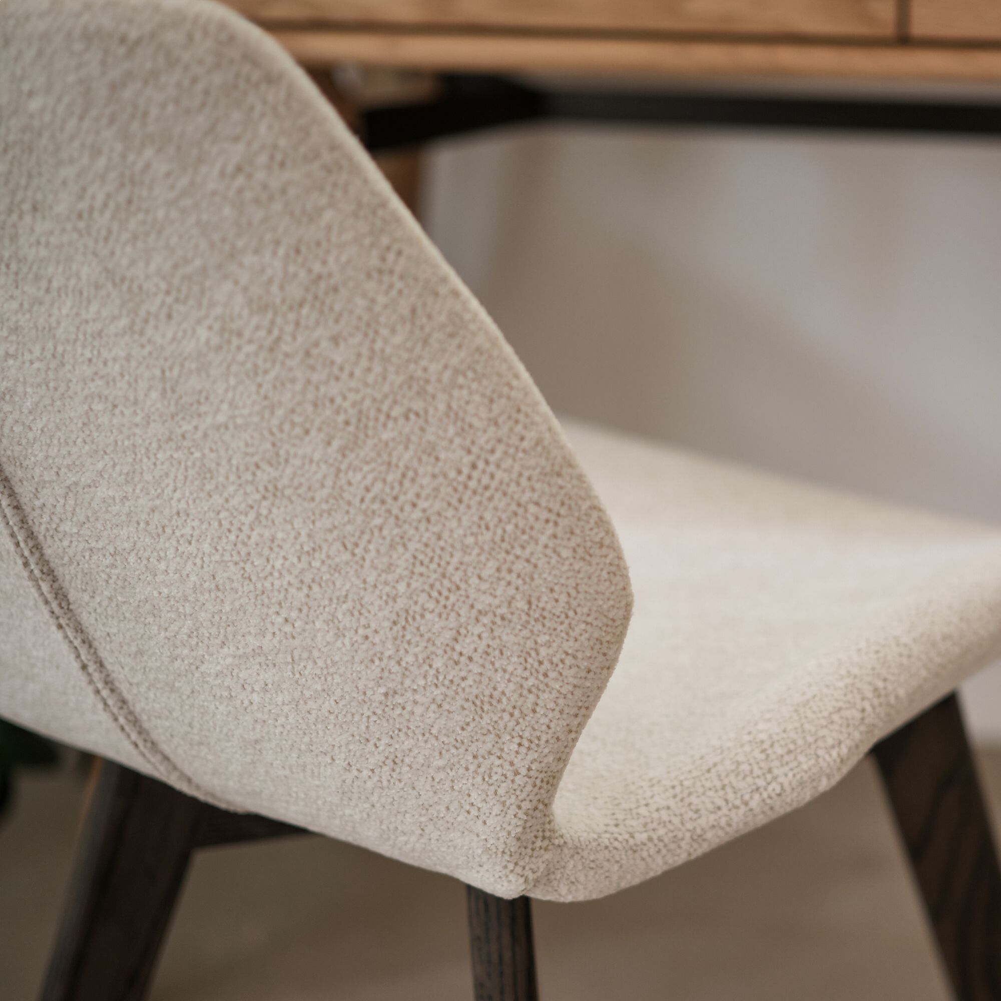 AFONSO - Chaise en tissu sans accoudoirs - beige