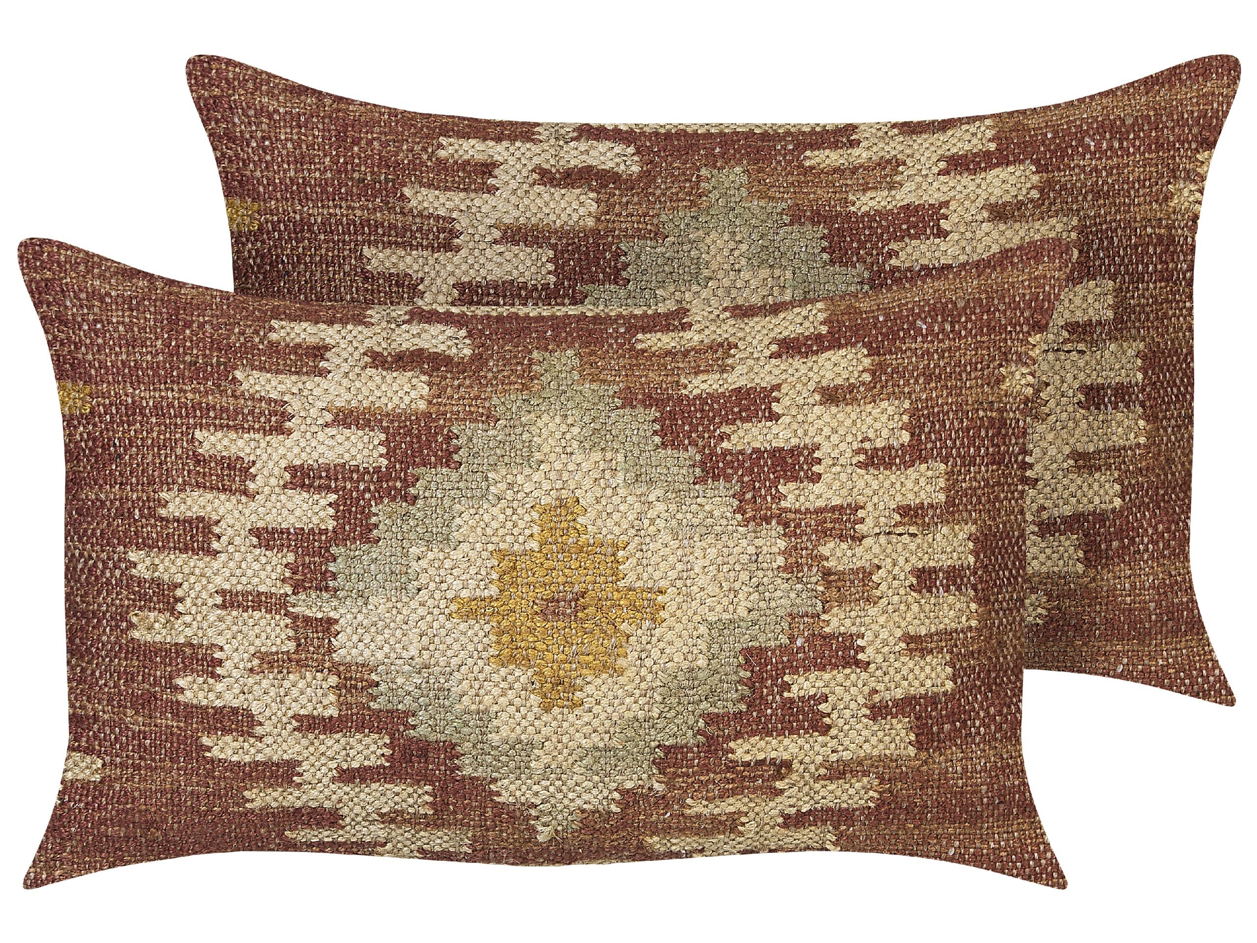 2 poduszki jutowe 30 x 50 cm wielokolorowe