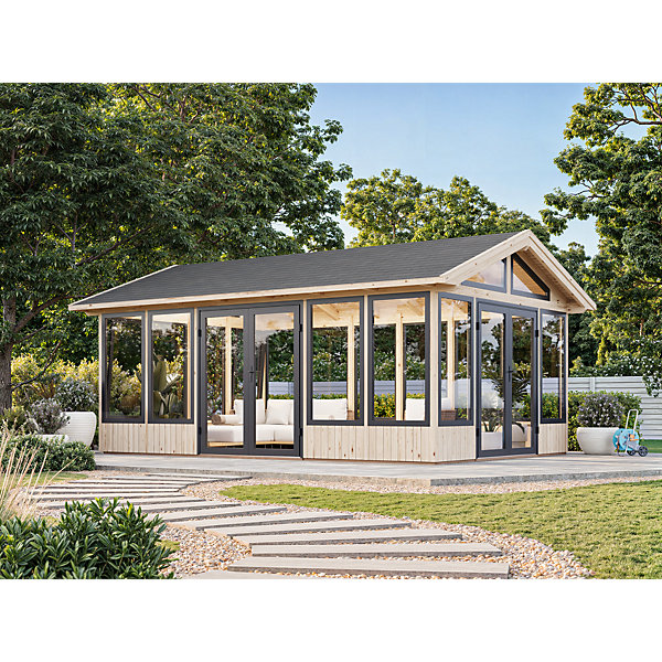 Abri / Veranda de jardin Palmako Isabella bois naturel 32,6m²