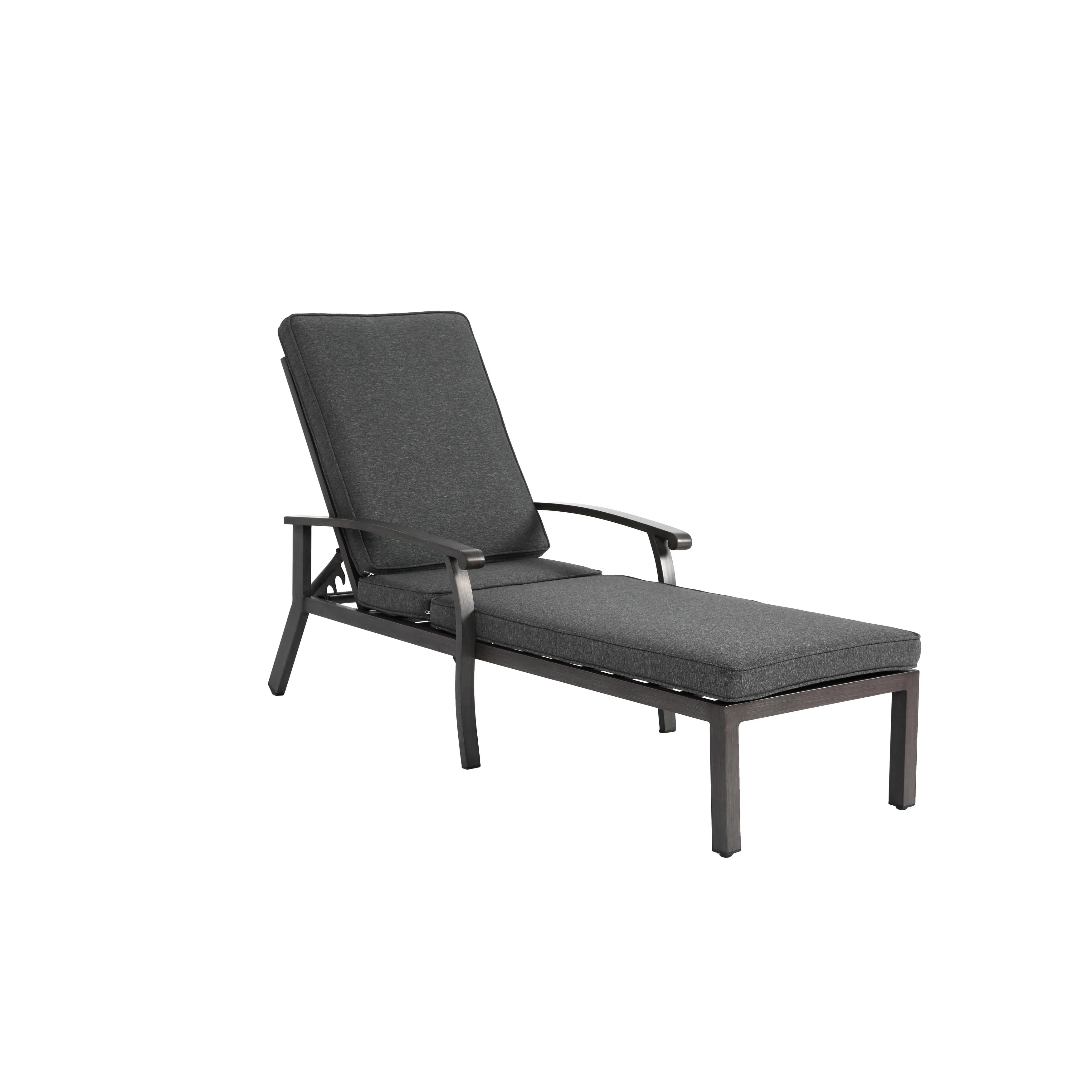 Aluminium Cast Lounge Chair, Adjustable Reclining Rust-Resistant Aluminum Cast Poolside Chaise Lounge