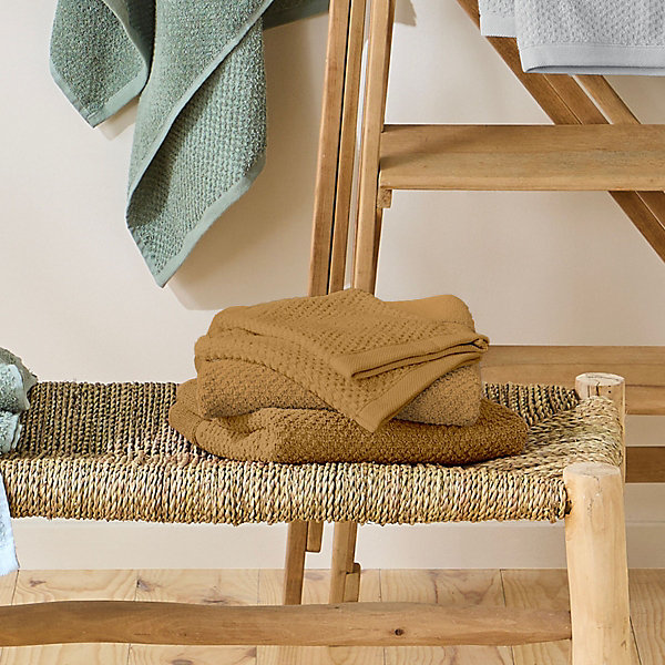 Lot 2 serviettes de bain et 2 gants de toilette 70x140cm