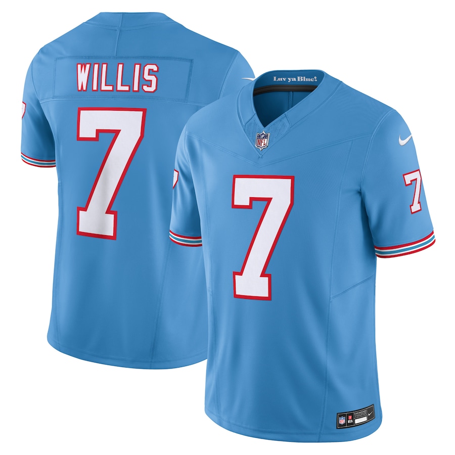 Malik Willis Tennessee Titans Nike Oilers Throwback Vapor F.U.S.E. Limited Jersey - Light Blue