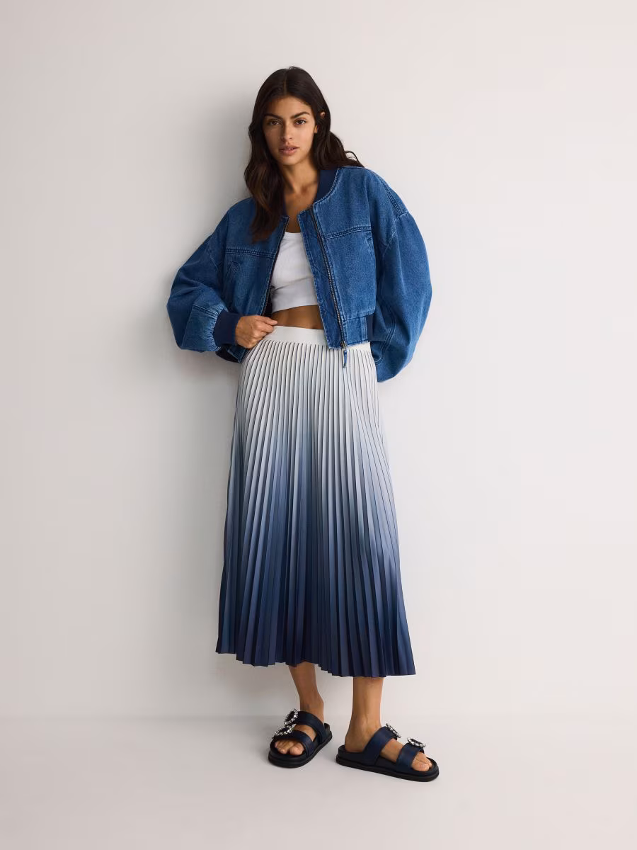 Pleated Midi Skirt