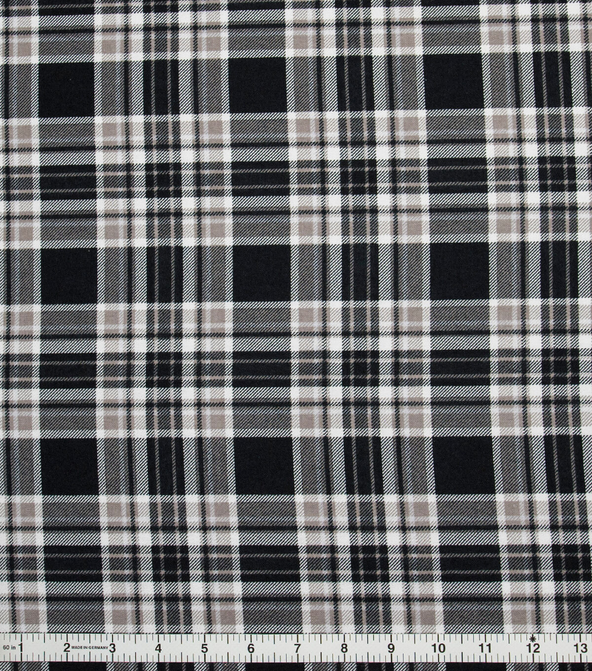 Tartan Plaid Black Super Snuggle Flannel Fabric
