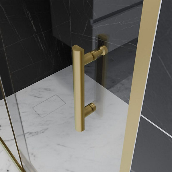 Paroi de douche coulissante 120 cm cadre doré GOLDY