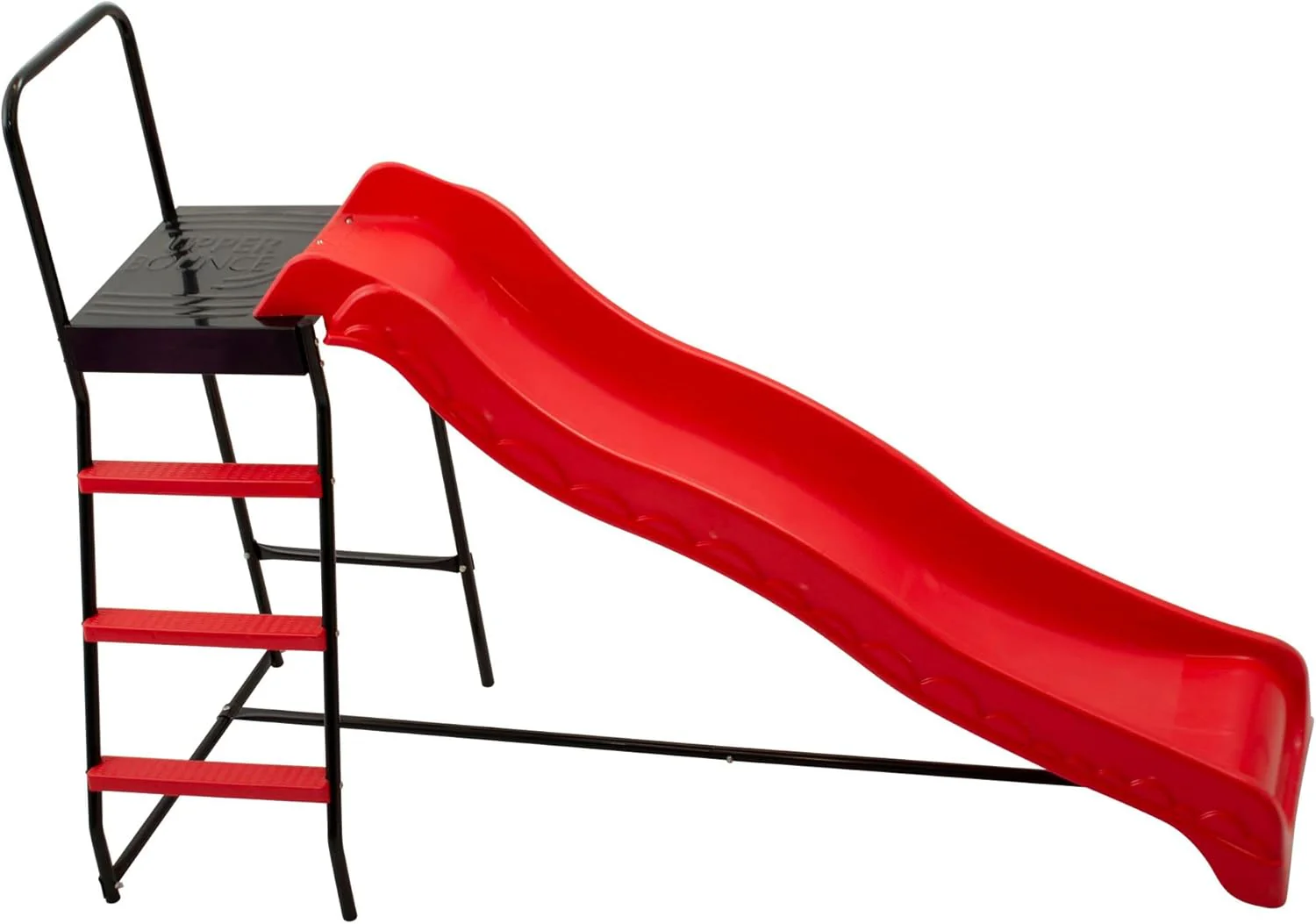 Trampoline Step N Slide | Fun Indoor  Outdoor Ladder and Wave Slide Set �C Perfect for Round or Rectangle Trampolines with or Without Net(Red)