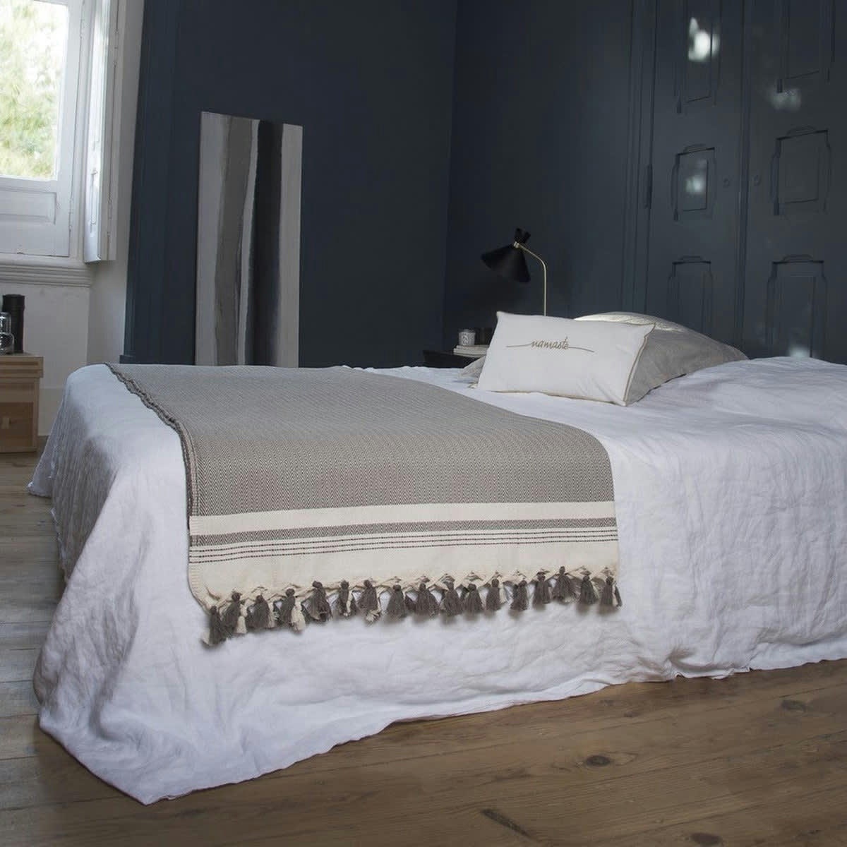 IVAN - Plaid coton  160x250 taupe