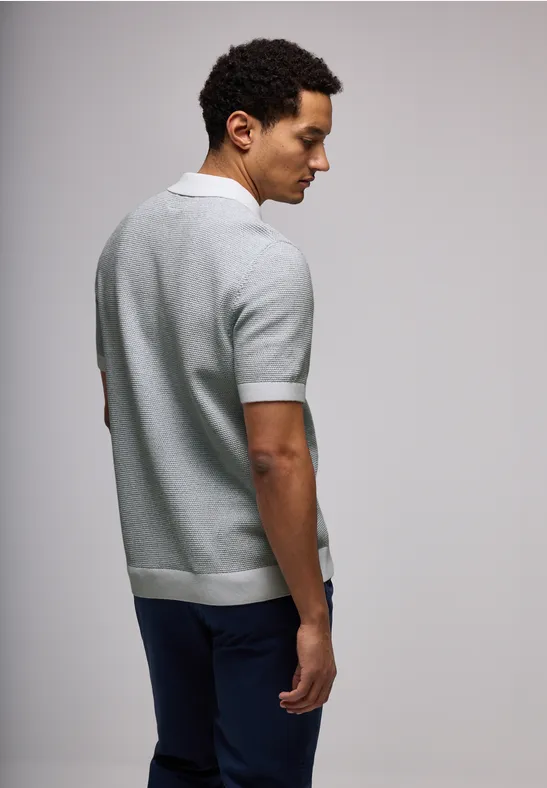 Two-Tone Struktur-Poloshirt