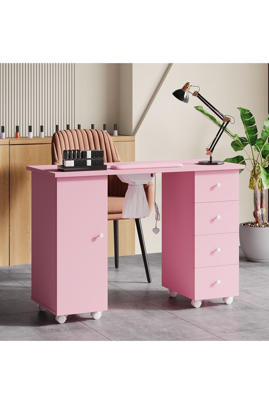 SHEONLY Mobile Manicure Table with Built-in Dust Collector