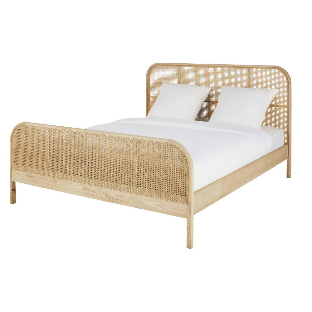 Michelle - Lit vintage cannage en rotin 160x200