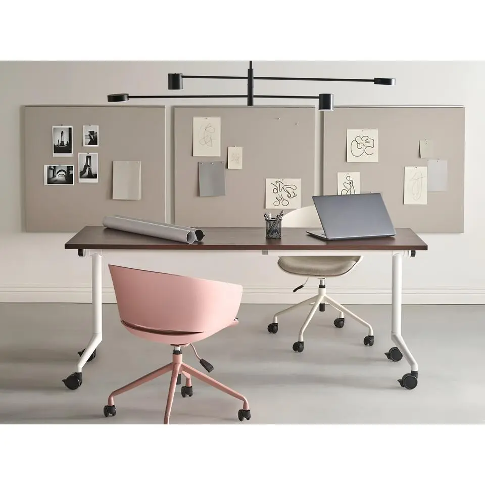 CAVI - Bureau inklapbaar - Donkerbruin/Wit - 180 x 60 cm - MFC