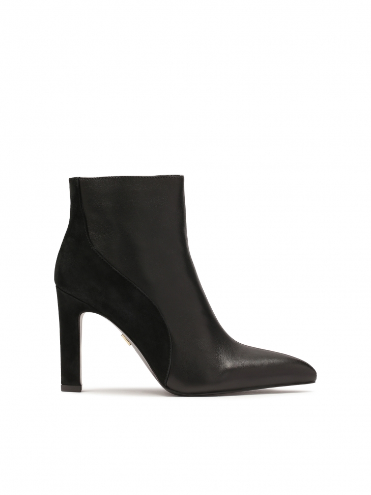 Suede and smooth leather boots