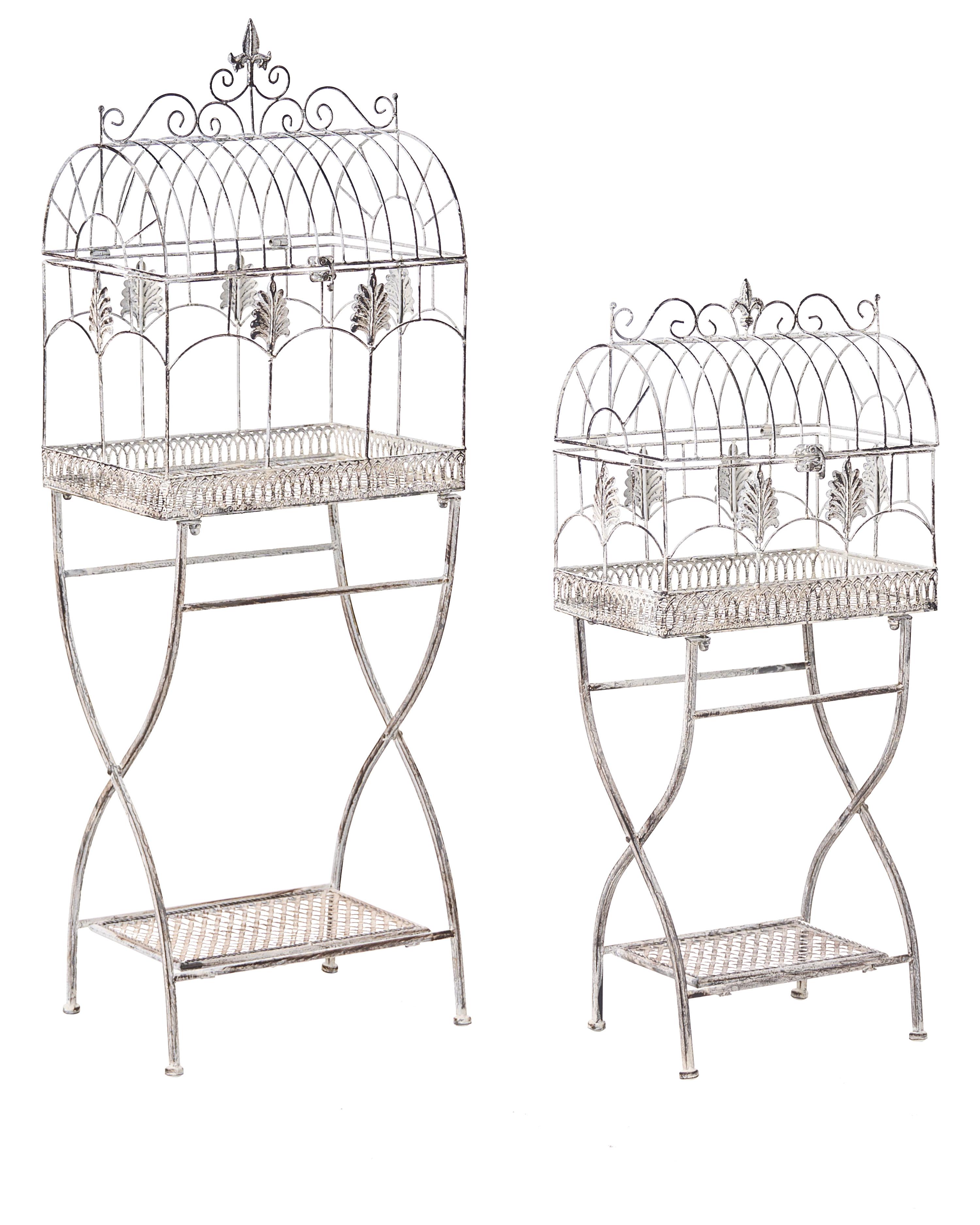 Set of 2 Shelving Units SICILY Metal 122/90 cm 43/37 cm Grey
