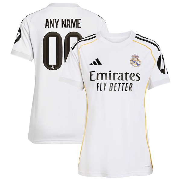 Los Merengues adidas Women's 2025/26 Home Replica Custom Jersey - White/Blue