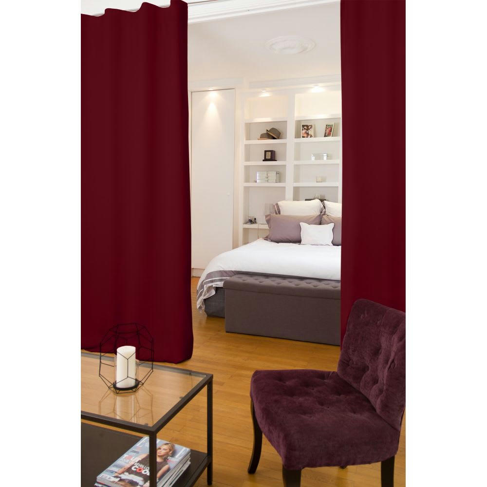 - Rideau séparateur pièce phonique thermique occultant rouge 140 x 250