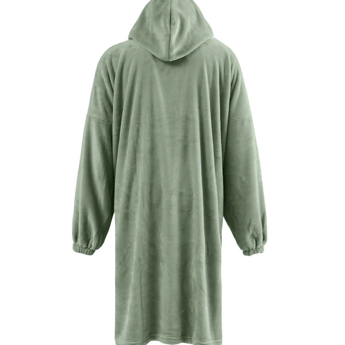 KAPRA - Poncho polaire à capuche doux & chaud  sauge Taille Unique