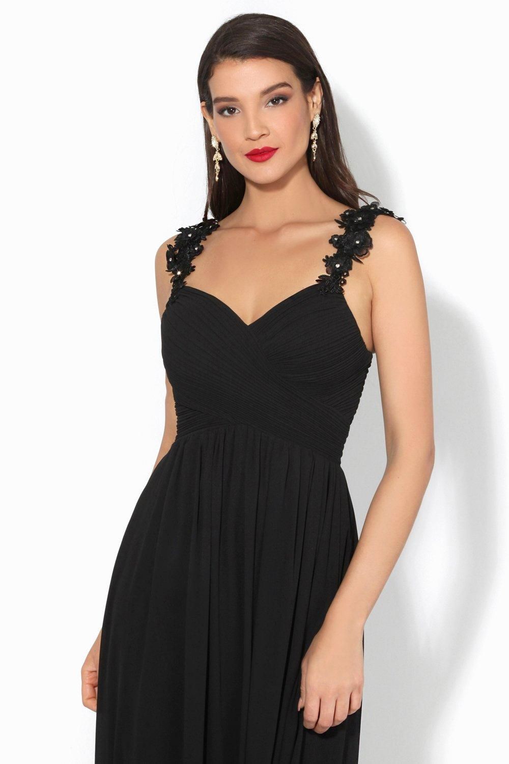 KRISP Flower Shoulder Chiffon Maxi Dress