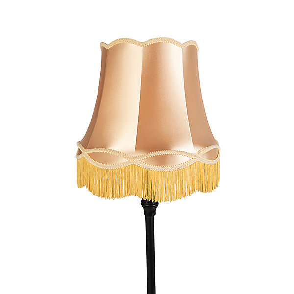 Lampadaire noir avec abat-jour granny doré - Classico