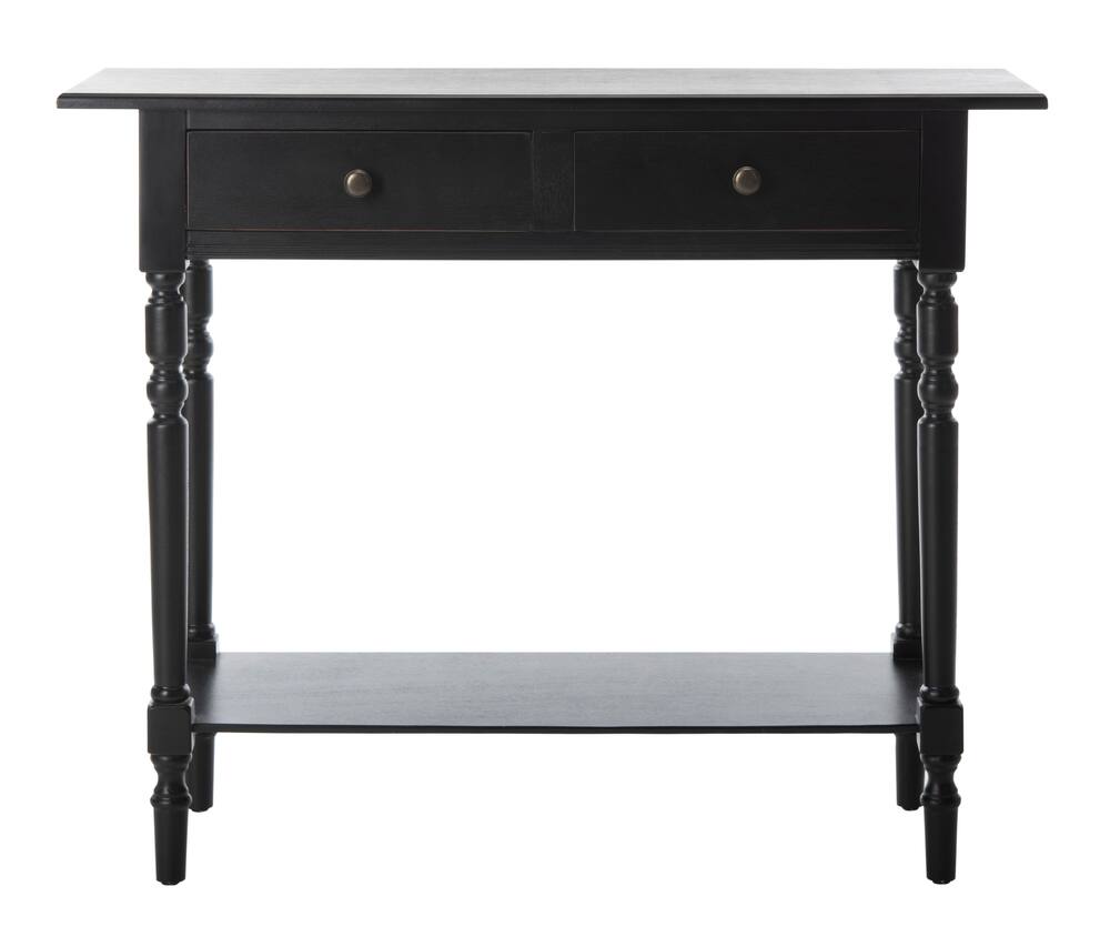Safavieh Rosemary 2-Drawer Console, Distressed Black