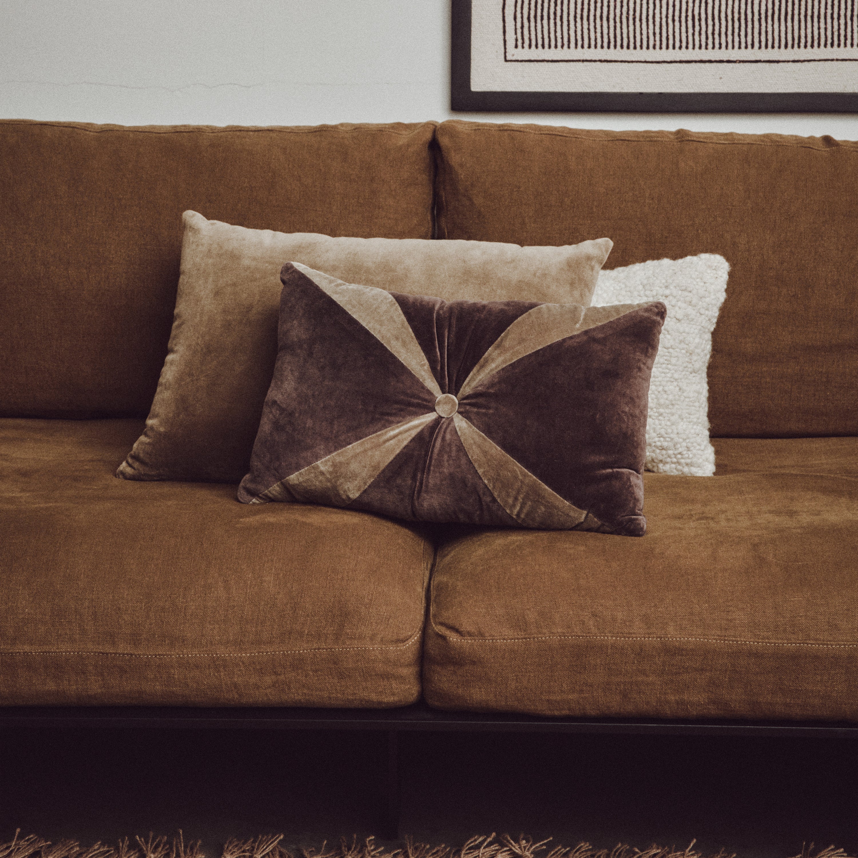 HKliving Velvet Sierkussen 30 x 50 cm - Brown