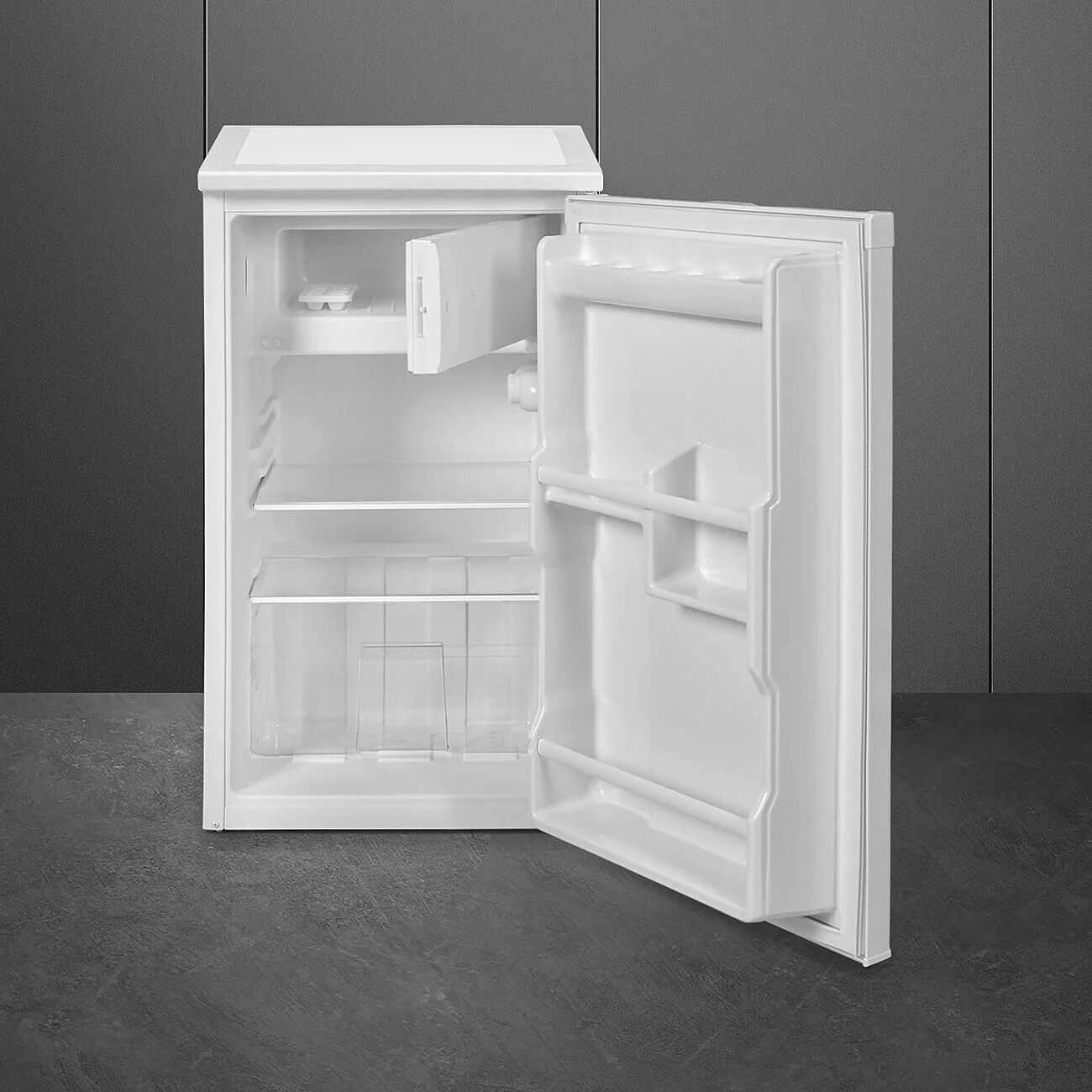 48cm White Freestanding Undercounter Fridge with Icebox