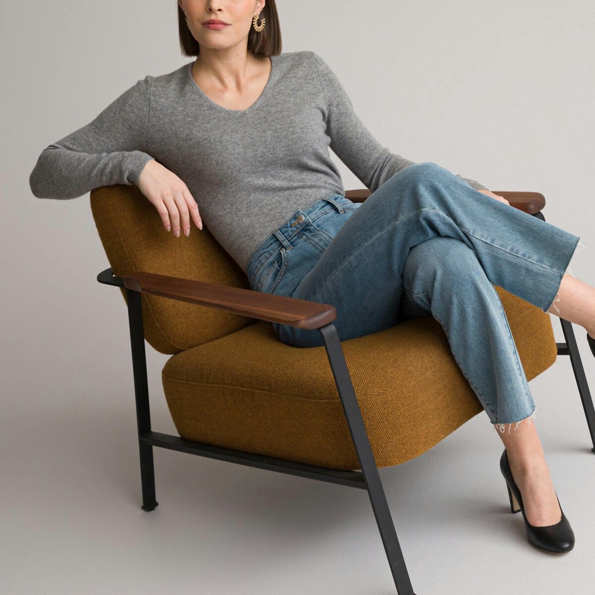 Pull col V, fine maille pur cachemire
