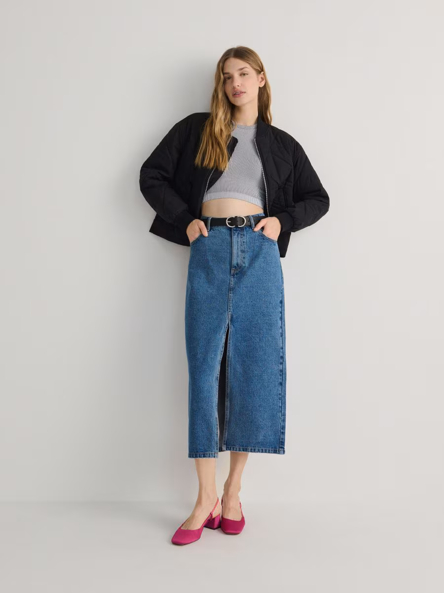 Denim Midi Skirt