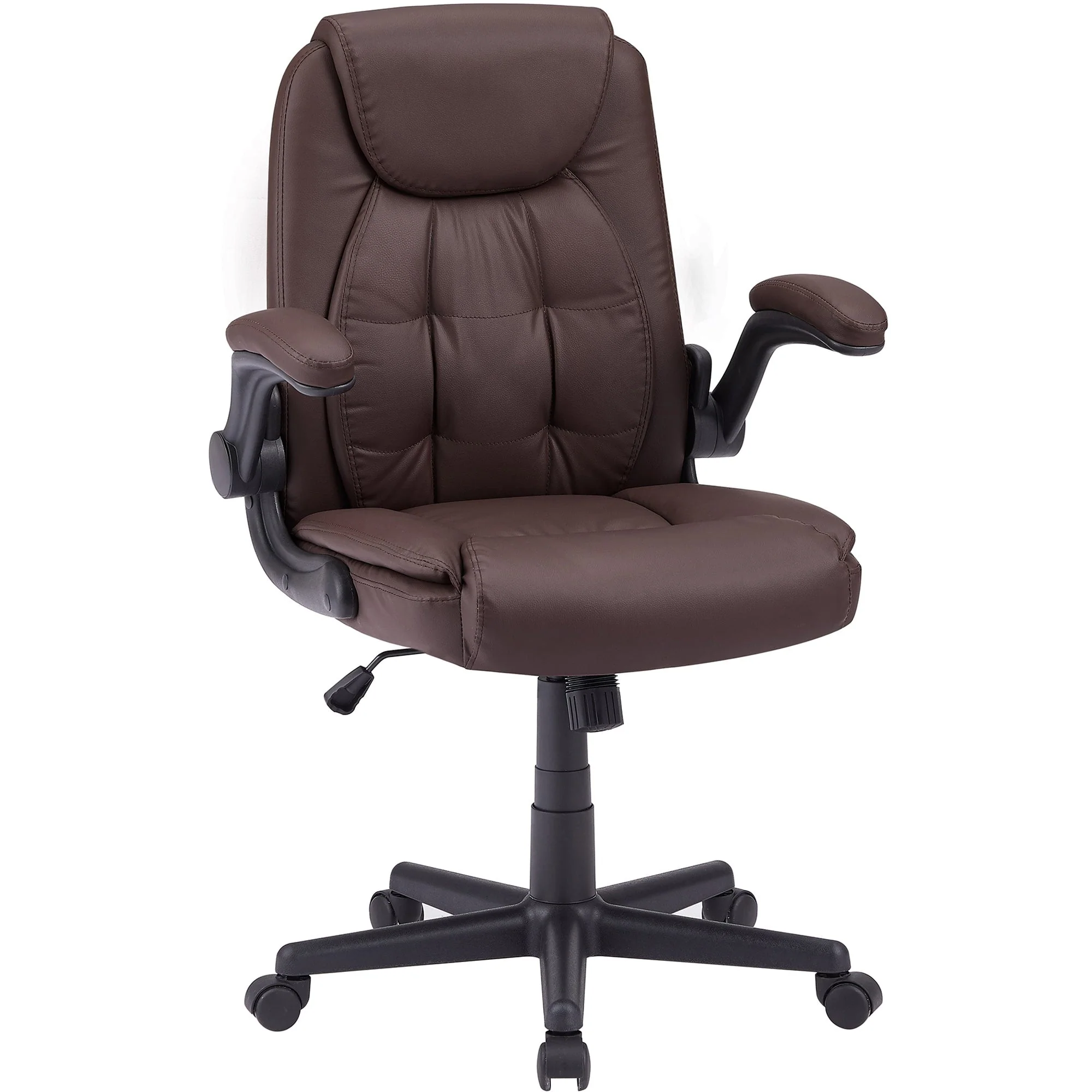 High Back 360° Swivel Ergonomic Home Office Chair with Flip Up Arms, Computer Desk Rocking Chair