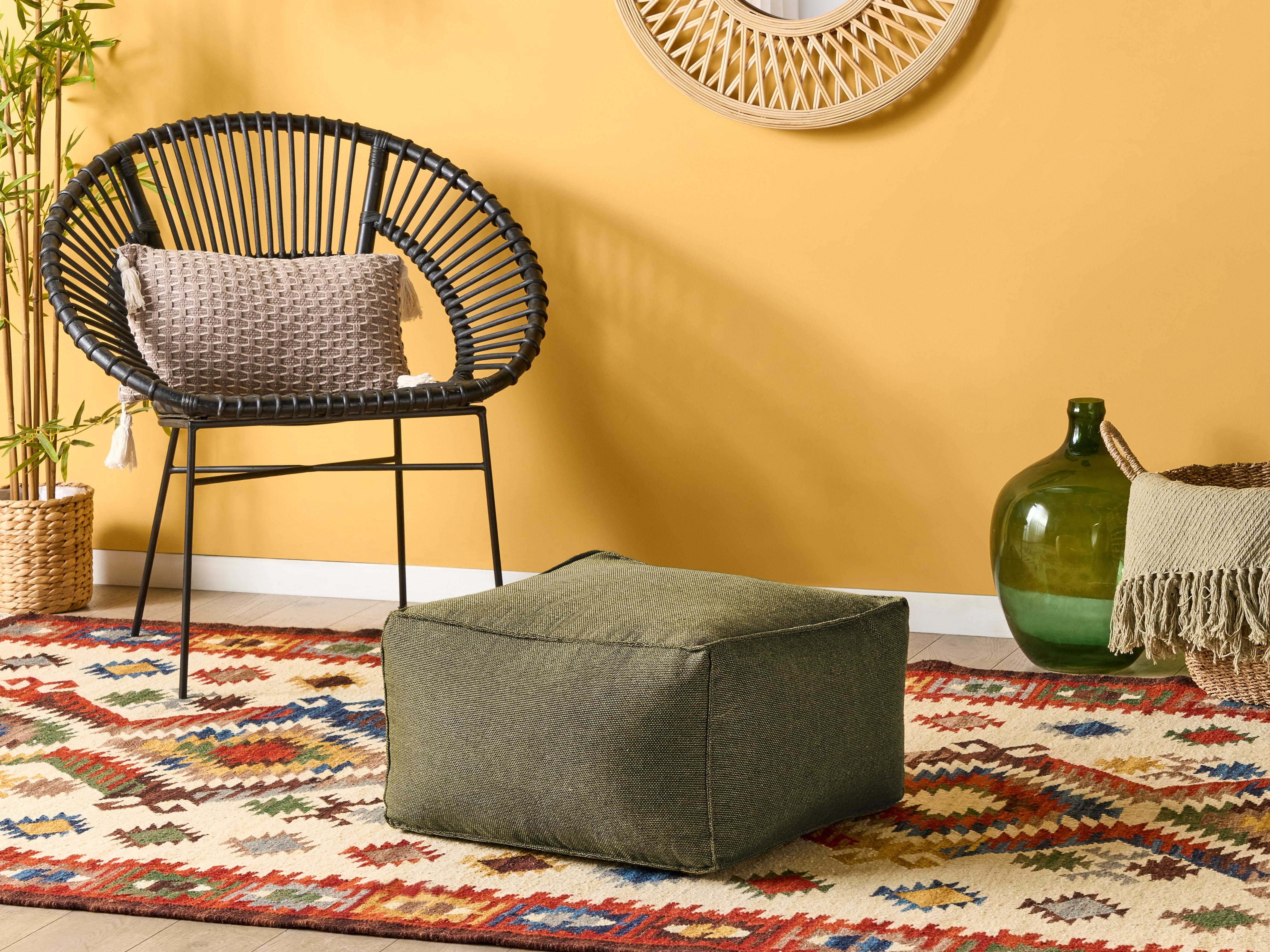 Pouffe MUKKI Fabric Olive Green