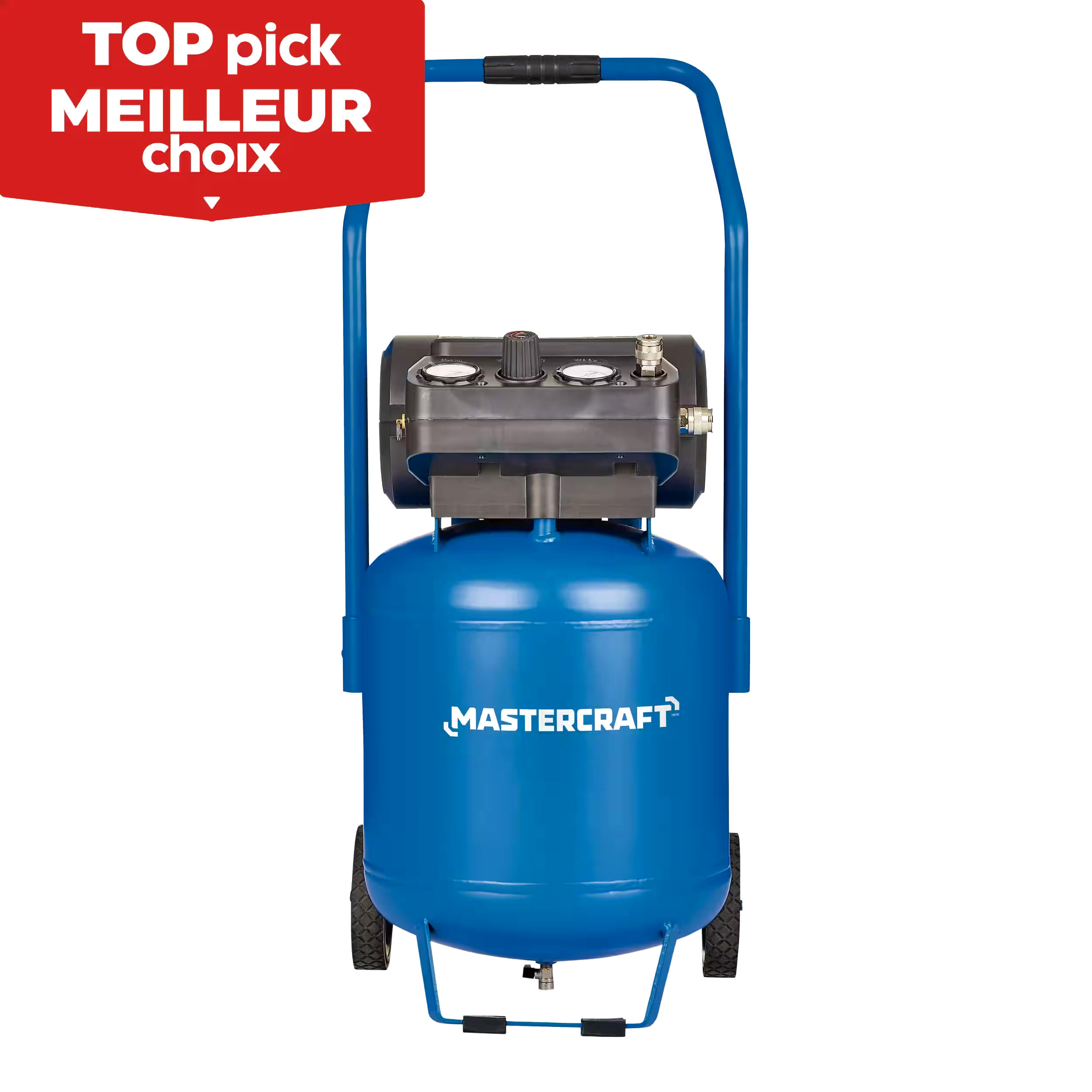 Mastercraft 10-Gallon Oil-Free Portable Horizontal/Vertical Air Compressor, 135 PSI, 1.8HP
