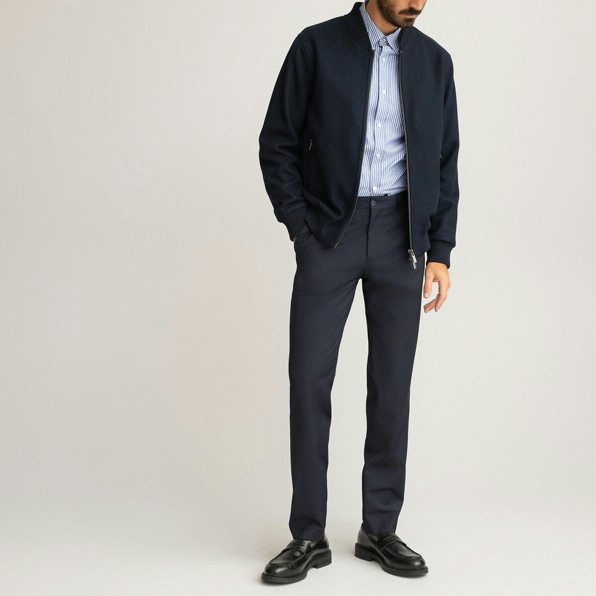 Blouson bomber en drap de laine