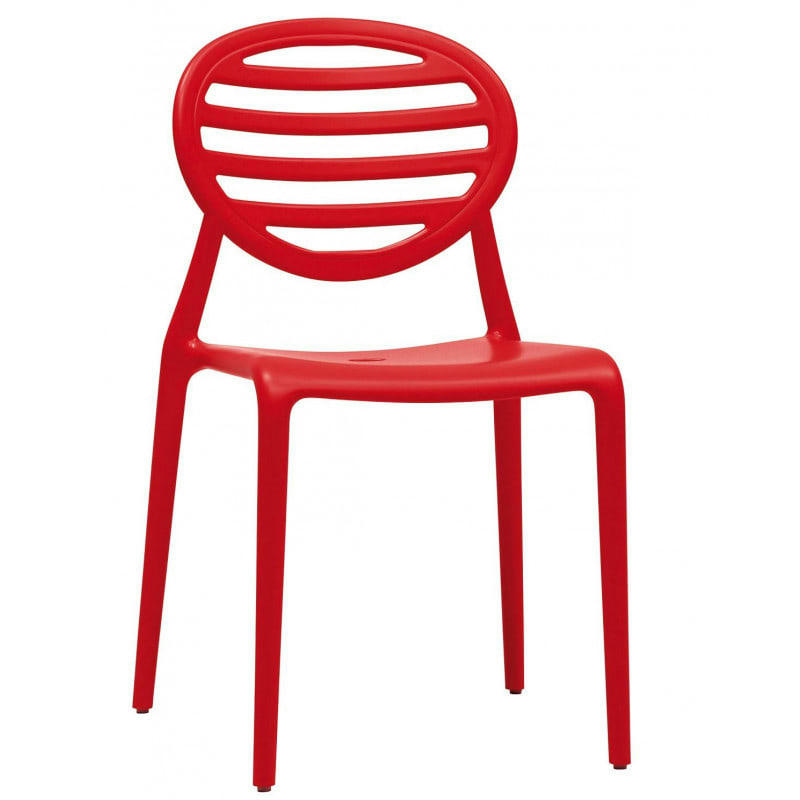 TOP GIO - Chaise design en plastique rouge