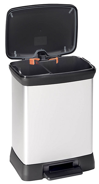DECOBIN DUO Poubelle rectangulaire à pédale 30L (10L 18L) - Veba
