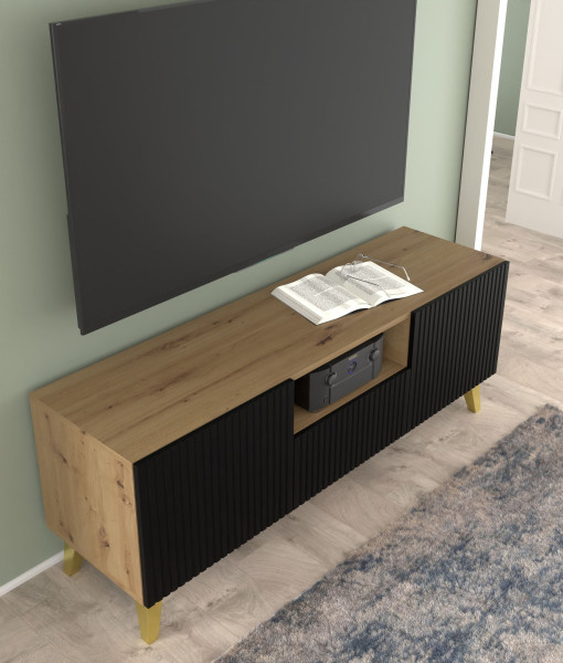 Szafka RTV Ravenna B 150 cm2D1S artisan czarny