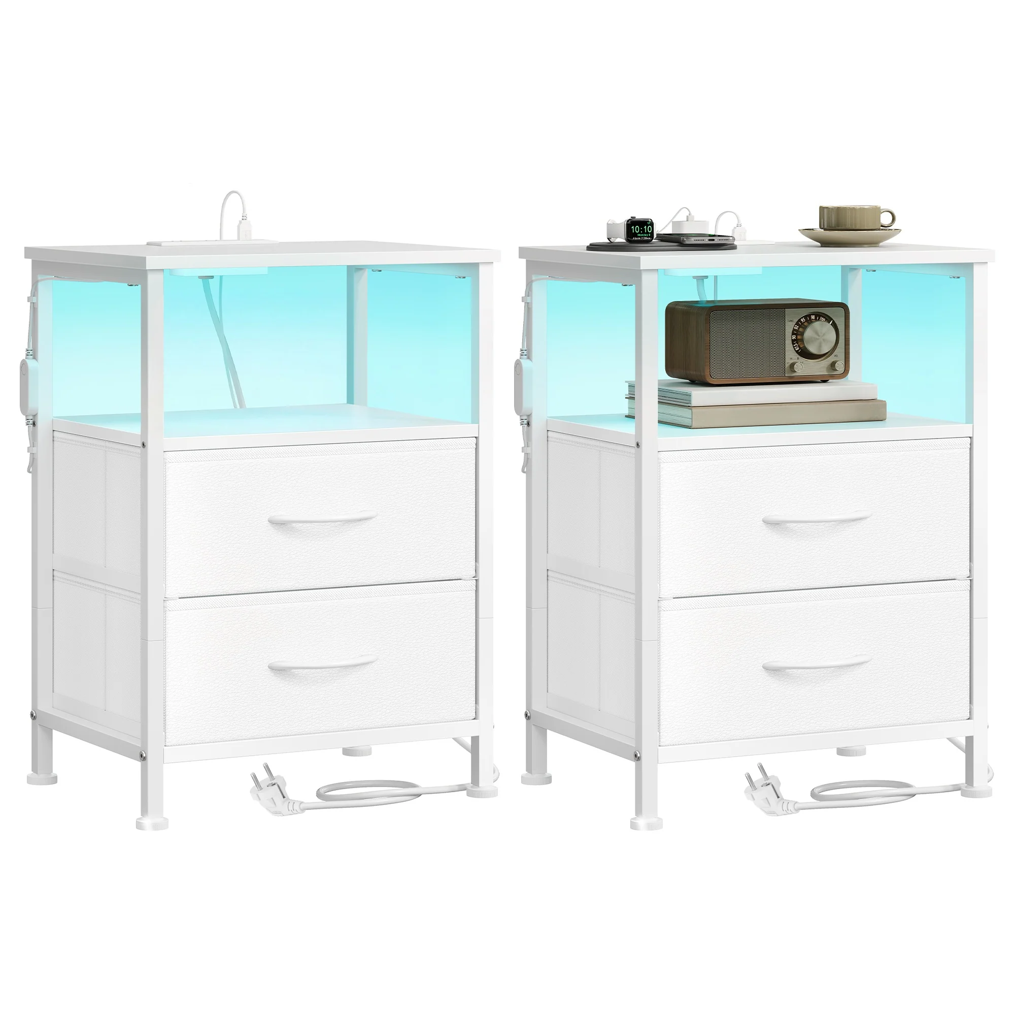 Table de chevet moderne avec éclairage LED réglable