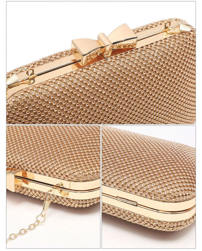 JFY Tie Clasp Double-Side Diamante Bag