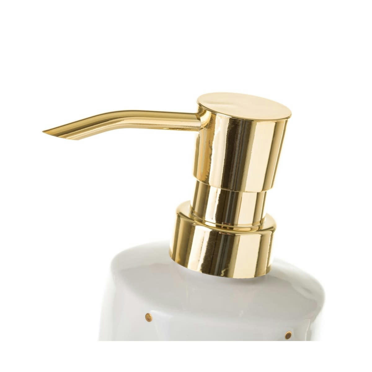 - Set salle de bain céramique blanche à pois dorés 3 pièces