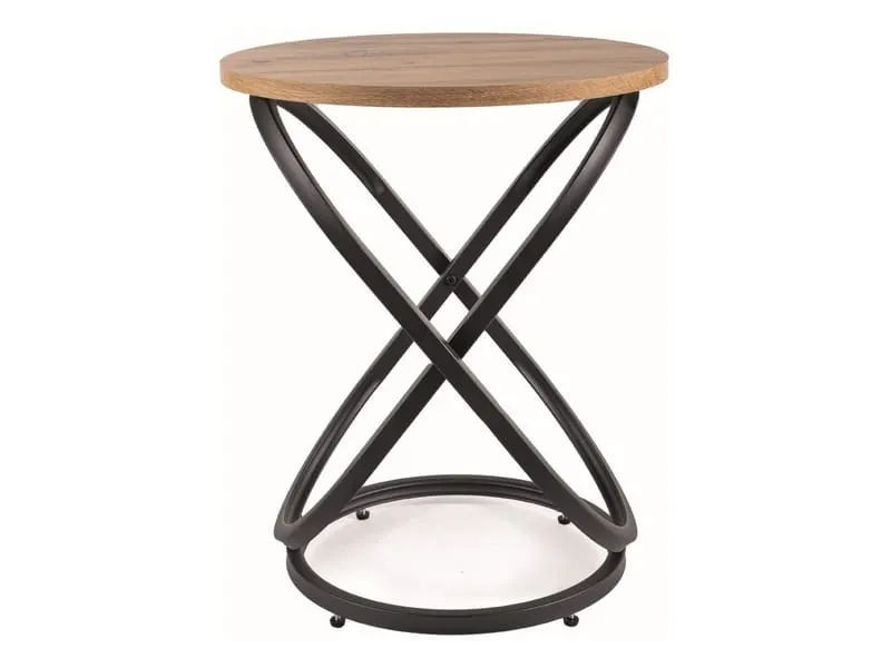 Stolik kawowy EOS E 45x45 dąb artisan/ czarny okrągły