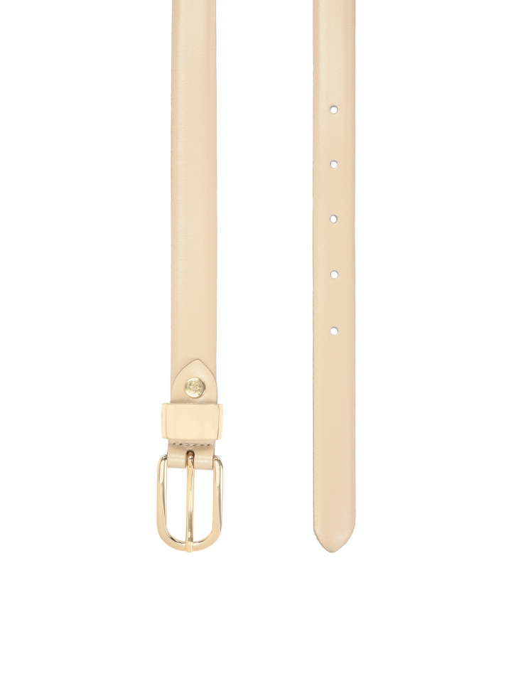 Beige belt with metal loop