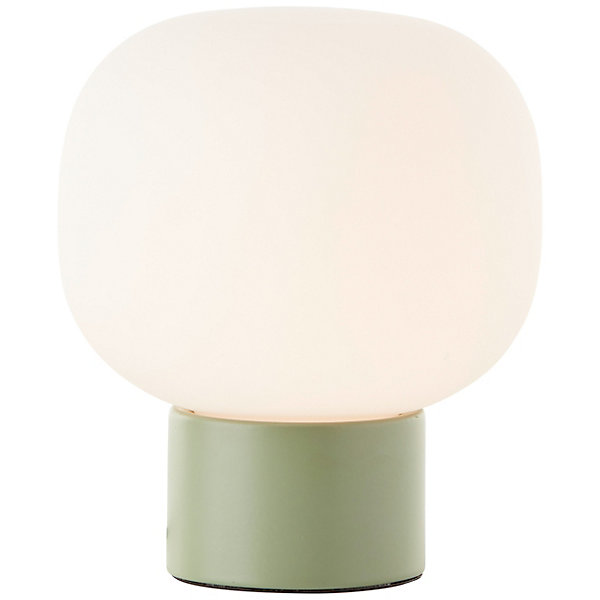 Lampe à poser en métal vert kaki et verre ⌀17 x H.19,6cm E14 20W , Camille Brilliant
