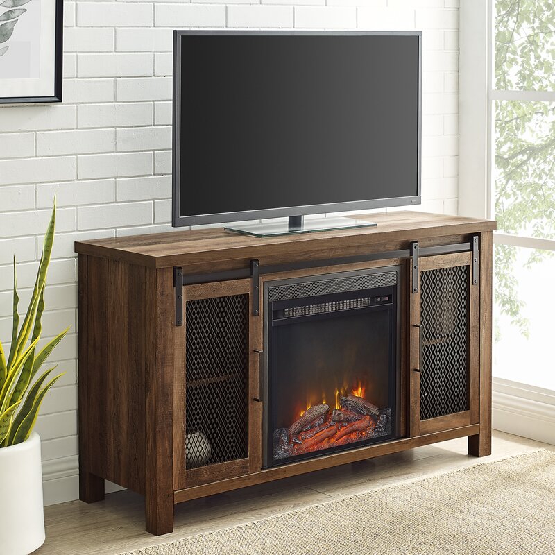 Mahan TV Stand for TVs up to 55 with Electric Fireplace Included
