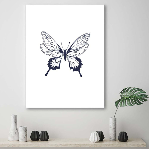 Feeby Obraz na płótnie Narysowany motyl 40x60