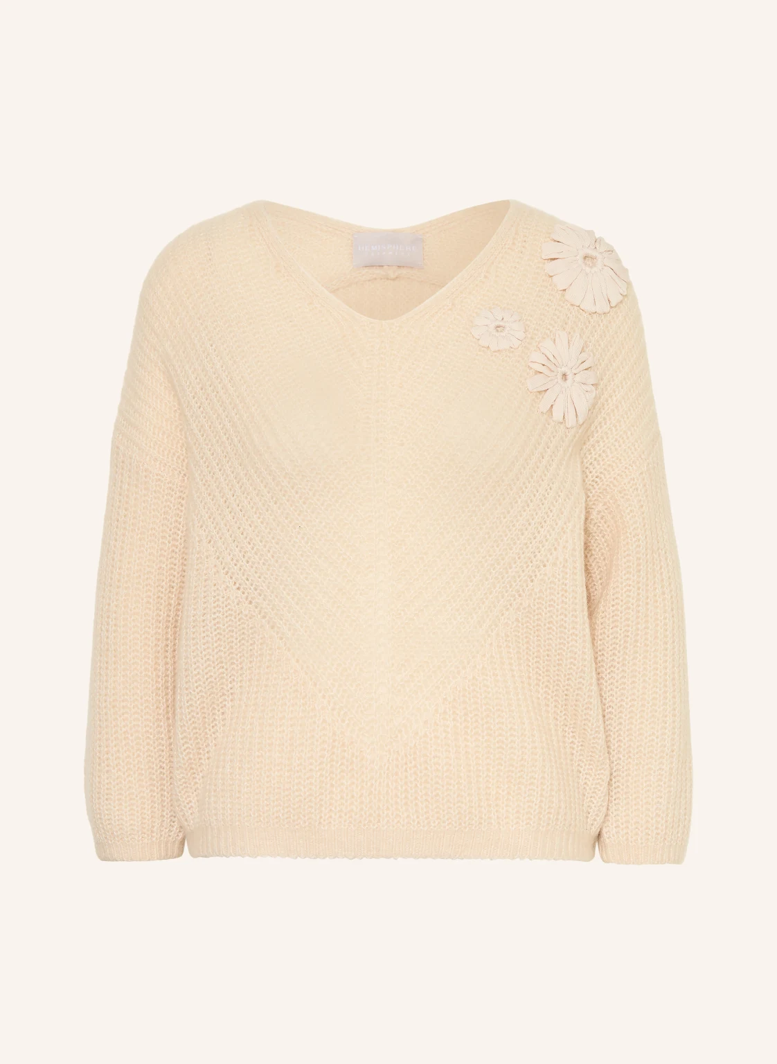 HEMISPHERE Pullover mit Cashmere und 3/4-Arm